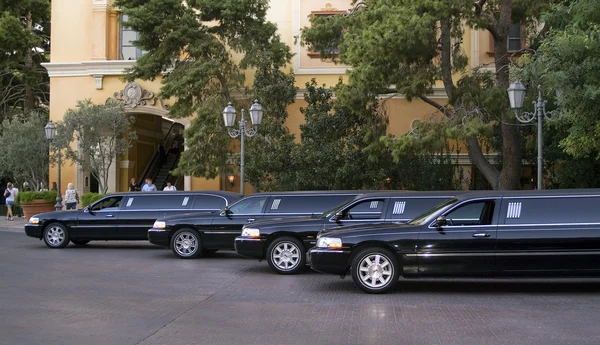 Black limousines Parked in a line