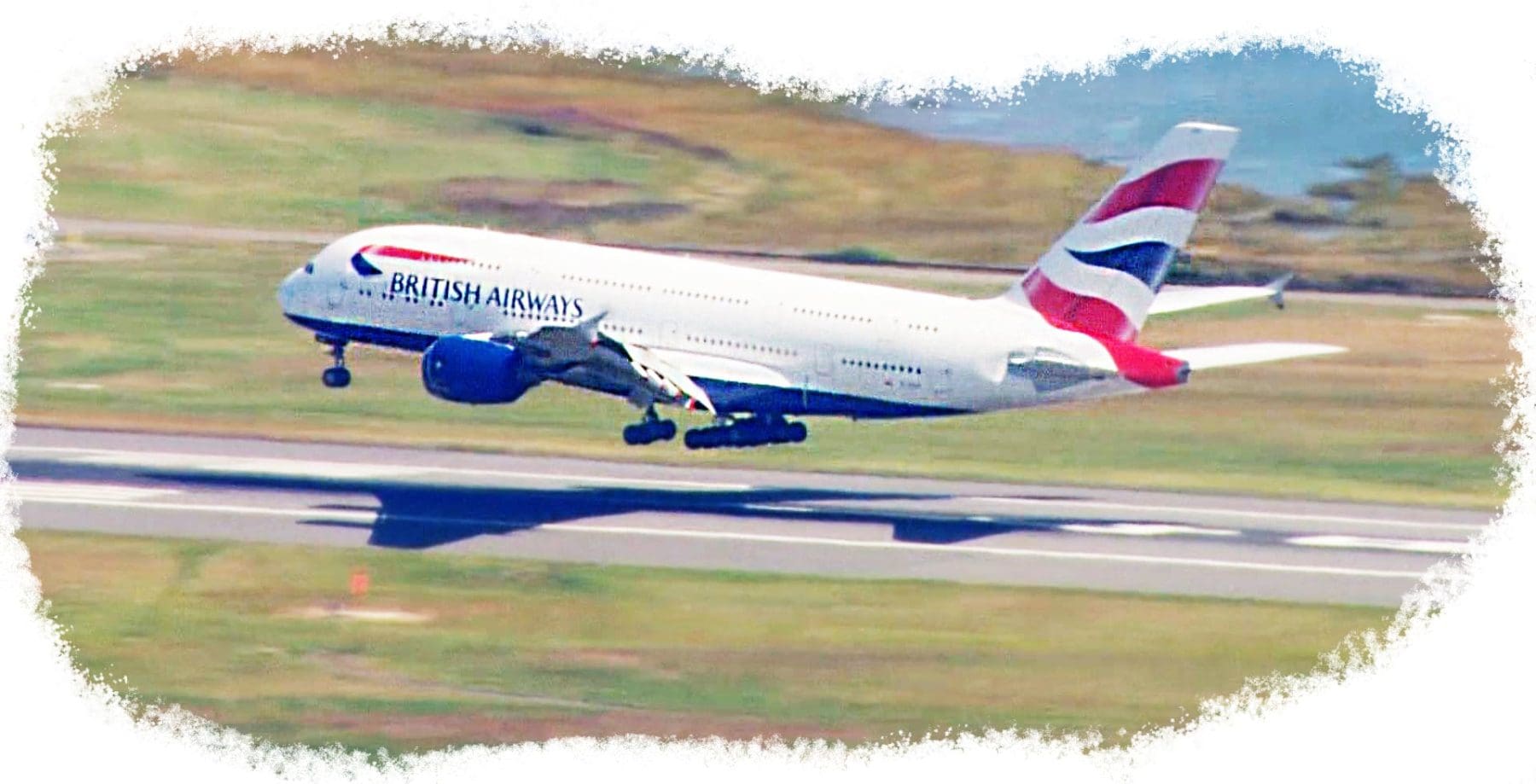 British flight landing at boston logan international airport